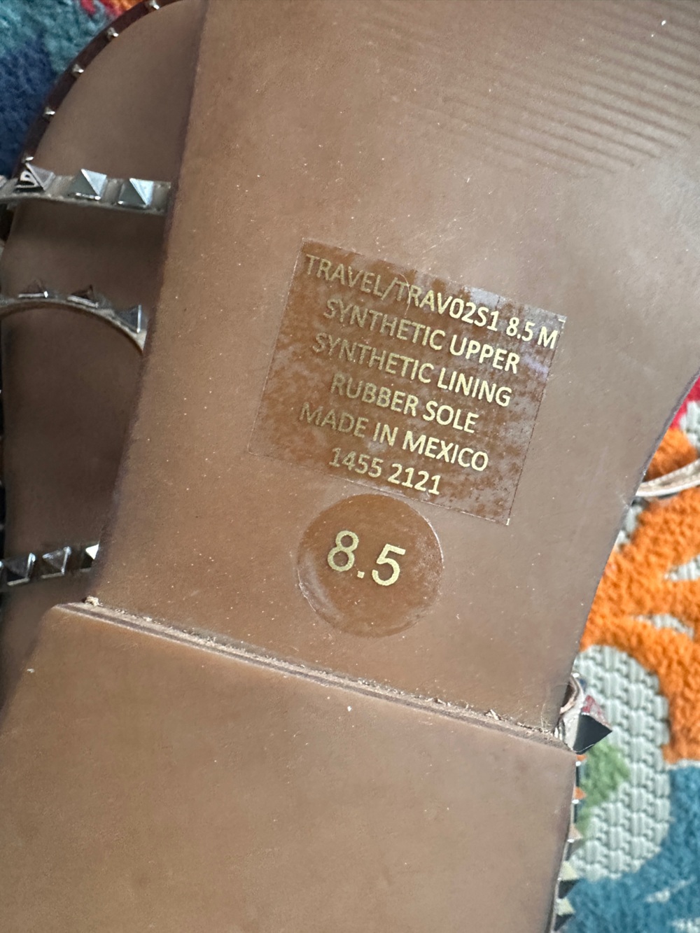 Steve Madden Travel Nude Studded Gladiator Sandals Size 8.5 - Picture 2 of 3